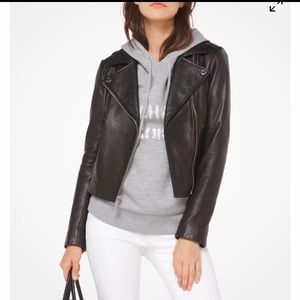 Michael Kors 100% Leather Moto Jacket XS LIKE NEW